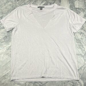 Light Gray Cut-Out Neck Tee